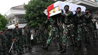 Potret Upacara Pelepasan Jenazah Mantan Panglima TNI Djoko Santoso