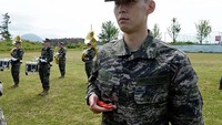 Dia mendapatkan penghargaan Pilsung, yang merupakan salah satu penghargaan untuk penampil terbaik (South Korean Marine Corps via Ge/Handout)