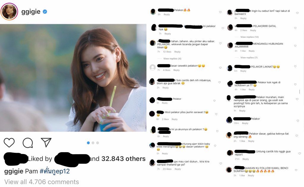 Komentar pelakor pada Gigie