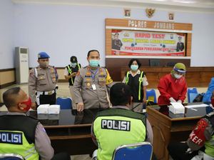 Puluhan Personel Polres Jombang Rapid Test, Hasilnya?