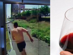 Hanya Pakai Kolor, Pria Ini Nekat Panjat Truk Untuk Minum Wine