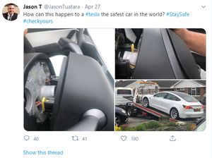 Duh, Baru Sebulan Dibeli, Setir Tesla Model 3 Ini Copot Sendiri