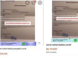 Viral Surat Bebas COVID Dijual Online Rp 70 Ribu, Ini Kata Dekan FKUI Viral Surat Bebas COVID Dijual Online Rp 70 Ribu, Ini Kata Dekan FKUI