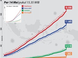 Sempat Rekor Kasus Baru Tertinggi, Ini Kurva Corona RI Per 14 Mei