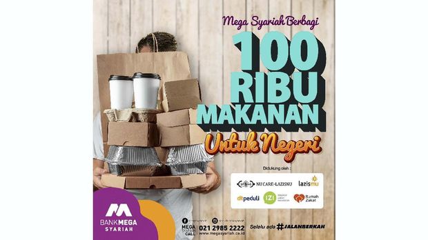 Gandeng Umkm Bank Mega Syariah Donasi 100 Ribu Paket Makanan