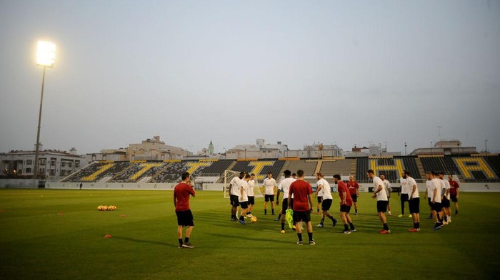 JEDDAH, SAUDI ARABIA - JANUARY 14:  A generalview during the AC Milan training session - Italian Supercup previews on January 14, 2019 in Jeddah, Saudi Arabia.  (Photo by Marco Rosi/Getty Images for Lega Serie A)