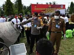 Polisi Musnahkan 45 Kg Sabu yang Disita dari Nelayan di Aceh Timur