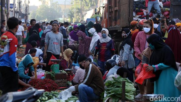 Begini Ramainya Pasar Tradisional Bekasi di Saat PSBB