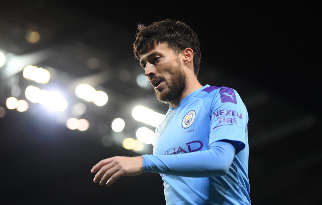 MANCHESTER, ENGLAND - JANUARY 29:  David Silva of Manchester City during the Carabao Cup Semi Final match between Manchester City and Manchester United at Etihad Stadium on January 29, 2020 in Manchester, England. (Photo by Shaun Botterill/Getty Images)
