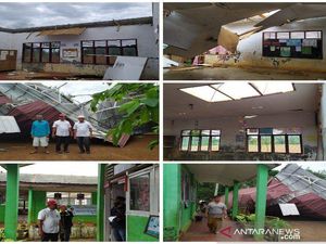 Diterjang Angin Kencang, Gedung SD di Tapsel Sumut Porak-poranda