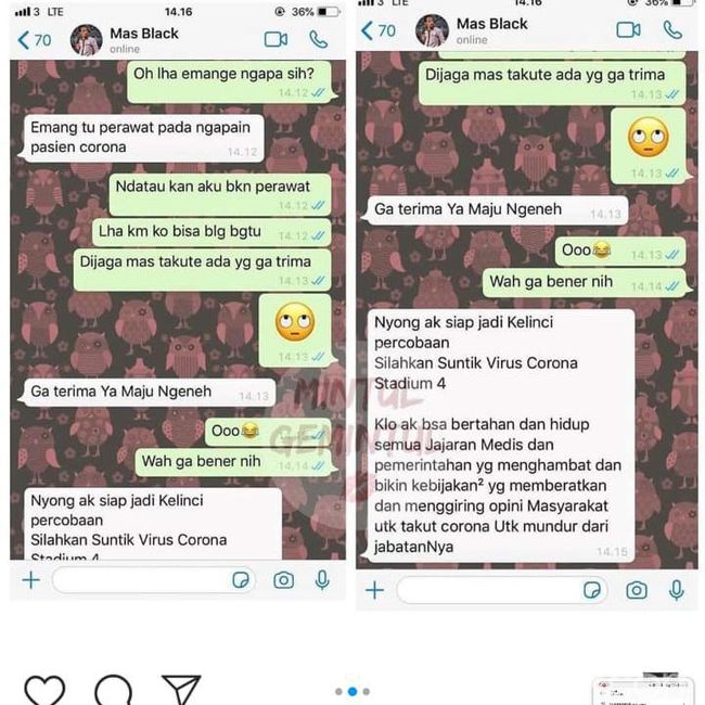 Heboh Tantangan Siap Disuntik Corona, Saat Obrolan Pribadi Diviralkan Heboh Tantangan Siap Disuntik Corona, Saat Obrolan Pribadi Diviralkan