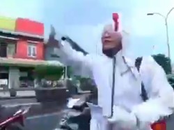 Viral Pria Pakai APD Teriak Kami Cape di Jalan, Ajak Warga Keluar Rumah