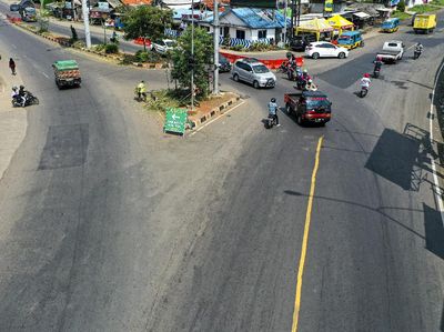 Penampakan Sepinya Simpang Jomin dari Udara