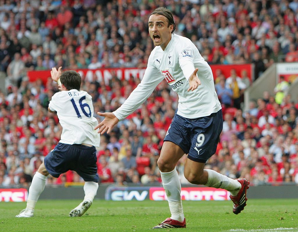Dimitar Berbatov (kanan) dan Gareth Bale (kiri) semasa di Tottenham Hotspur