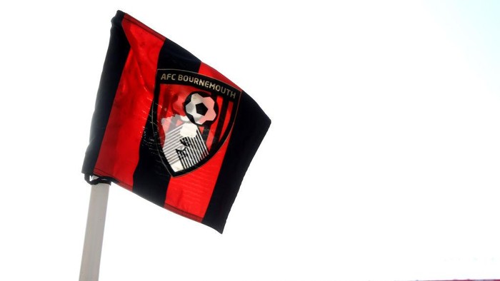 BOURNEMOUTH, ENGLAND - FEBRUARY 01: A detailed view of the AFC Bournemouth corner flag inside the stadium prior to the Premier League match between AFC Bournemouth and Aston Villa at Vitality Stadium on February 01, 2020 in Bournemouth, United Kingdom. (Photo by Steve Bardens/Getty Images)
