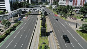 Potret Lengang Jalanan Protokol di Jakarta