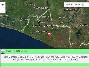 Gempa Darat M 2,5 Terjadi di Bantul