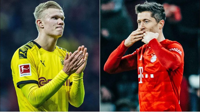 Erling Haaland dan Robert Lewandowski.