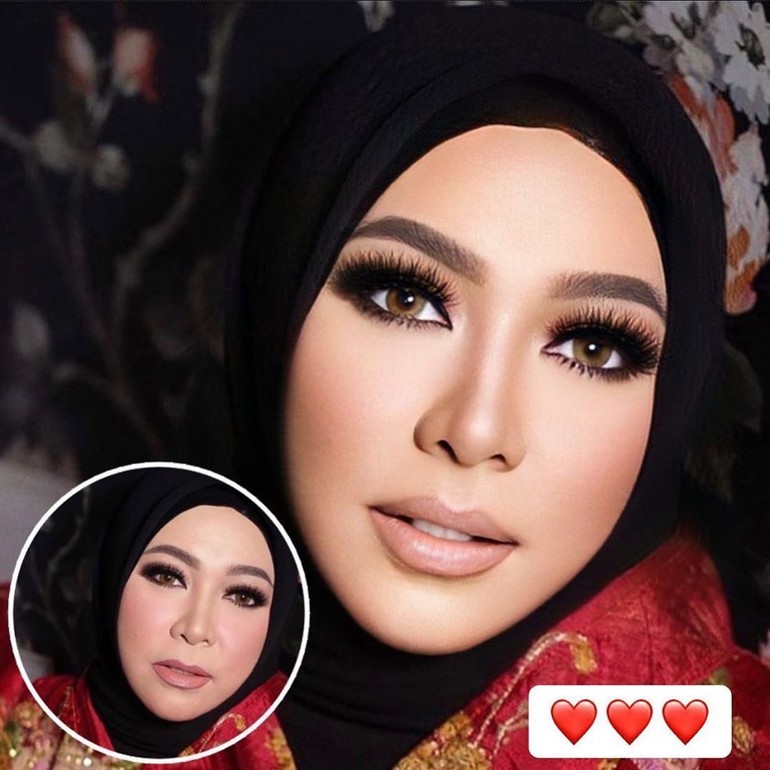 Penyanyi dan musisi Melly Goeslaw juga ikut mencoba aplikasi FaceApp. Dengan menggunakan hijab warna hitam dan baju merah, wajahnya terlihat lebih muda dan semakin glowing. Aku juga dong ikutan di oprasi sama Dr @titiradjopadmaja 😃 @bundoz,tulis Melly di akun Instagramnya @melly_goeslaw. Foto: instagram @melly_goeslaw