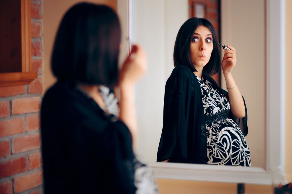 Mother to be getting ready for a party