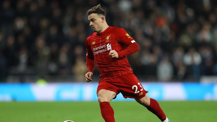 Xherdan Shaqiri Liverpool LONDON, ENGLAND - JANUARY 11: Xherdan Shaqiri of Liverpool in action during the Premier League match between Tottenham Hotspur and Liverpool FC at Tottenham Hotspur Stadium on January 11, 2020 in London, United Kingdom. (Photo by Richard Heathcote/Getty Images)