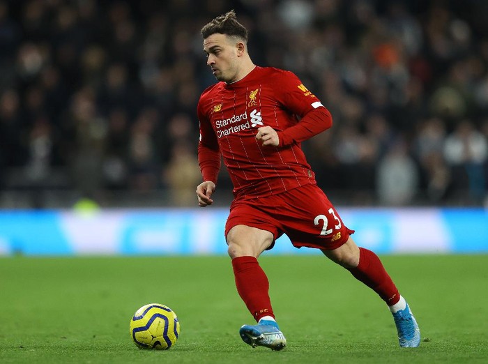 LONDON, ENGLAND - JANUARY 11: Xherdan Shaqiri of Liverpool in action during the Premier League match between Tottenham Hotspur and Liverpool FC at Tottenham Hotspur Stadium on January 11, 2020 in London, United Kingdom. (Photo by Richard Heathcote/Getty Images)