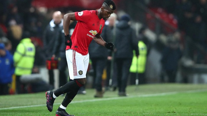 MANCHESTER, ENGLAND - DECEMBER 26: Paul Pogba of Manchester United is substituted on during the Premier League match between Manchester United and Newcastle United at Old Trafford on December 26, 2019 in Manchester, United Kingdom. (Photo by Clive Brunskill/Getty Images)