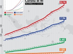 Grafik Corona RI 29 Mei: Kasus Baru Turun, Angka Kesembuhan Naik