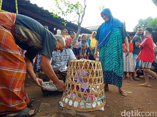 Melihat Mudun Lemah, Tradisi Bagi Bayi yang Baru Bisa Berjalan