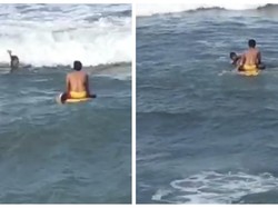 Ngeyel! Pria Mabuk Nyaris Digulung Ombak di Sukabumi