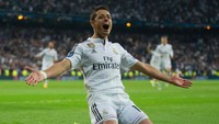 Kemudian di perempatfinal Liga Champions 2014/2015, Atletico kalah dari Madrid 0-1. Gol semata wayang dicetak Chicharito (Getty Images)