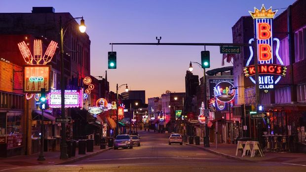 Beale Street Historic District Memphis, Tennessee, USA - September 9, 2011: A historic area of downtown Memphis, TN, Beale Street is lined with restaurants, clubs, and shops.