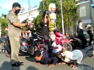 Ngeyel Tak Bermasker, Sejumlah Warga di Kota Tegal Dihukum Push Up-Nyanyi