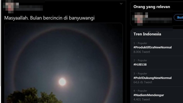 Bulan Bercincin Terlihat di langit Indonesia, Ini Artinya