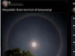 Bulan Bercincin Terlihat di langit Indonesia, Ini Artinya