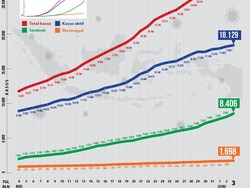 Grafik Corona di RI 3 Juni: Kasus Baru, Sembuh, Meninggal Naik