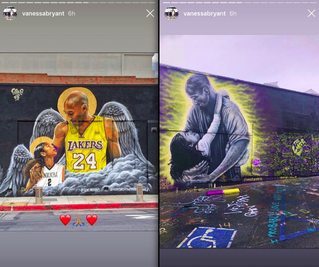 Mural Kobe Bryant dan Gianna Bryant