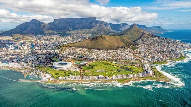 Cape Town Cape Town and the 12 Apostels from above in South Africa