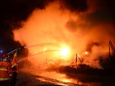 Gudang Ban di Kudus Ludes Terbakar