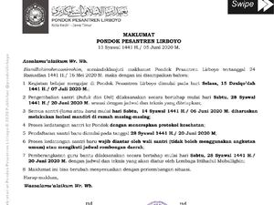 Persiapan New Normal Sambut 28 Ribu Santri, Ponpes Lirboyo Keluarkan Maklumat Persiapan New Normal Sambut 28 Ribu Santri, Ponpes Lirboyo Keluarkan Maklumat