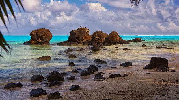 Pemandangan Kepulauan Cook Aitutaki Lagoon In The Cook Islands