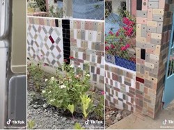 Sultan! Tembok Pagar Rumah Ini Dihiasi Ratusan iPhone