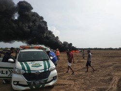 Detik-detik Pertolongan Pertama Heli Jatuh di Kendal, Masih Berasap Pekat