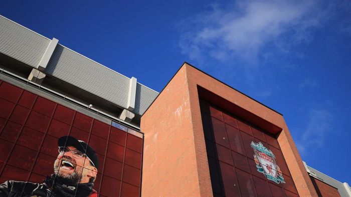 Liverpool FC LIVERPOOL, ENGLAND - NOVEMBER 30: A general view outside the stadium prior to the Premier League match between Liverpool FC and Brighton & Hove Albion at Anfield on November 30, 2019 in Liverpool, United Kingdom. (Photo by Marc Atkins/Getty Images)