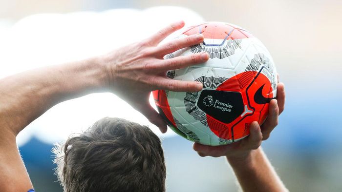 Premier League LONDON, ENGLAND - FEBRUARY 22: The Nike Premier League Tunnel Vision Merlin Ball during the Premier League match between Chelsea FC and Tottenham Hotspur at Stamford Bridge on February 22, 2020 in London, United Kingdom. (Photo by Catherine Ivill/Getty Images)