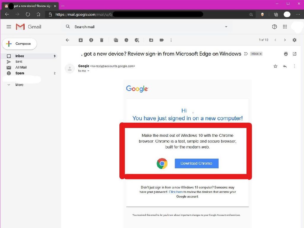 Buka Gmail di Microsoft Edge, Pengguna Dapat Email Security Alert Buka Gmail di Microsoft Edge, Pengguna Dapat Email Security Alert