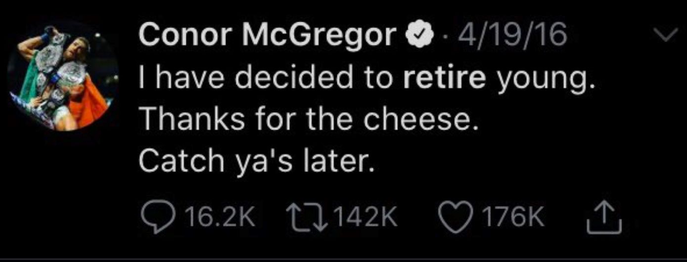 Conor McGregor Pensiun