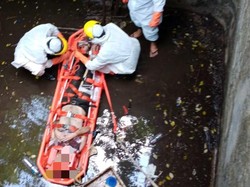 Video Evakuasi WN Inggris yang Nyemplung Sumur karena Dikejar Anjing