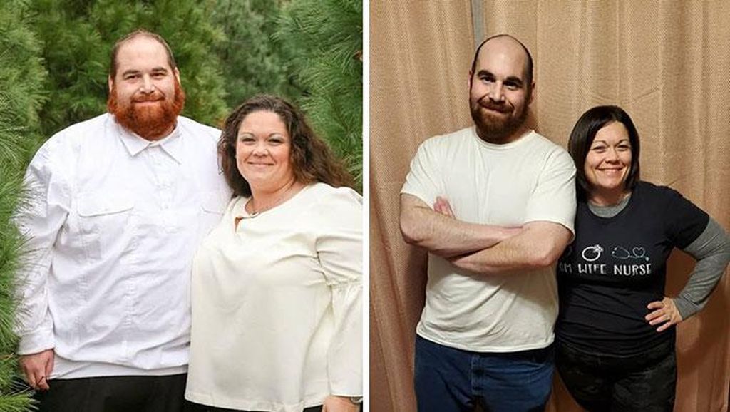 Foto Transformasi Pasangan yang Kompak Turun Berat Badan Hingga Ratusan Kilo