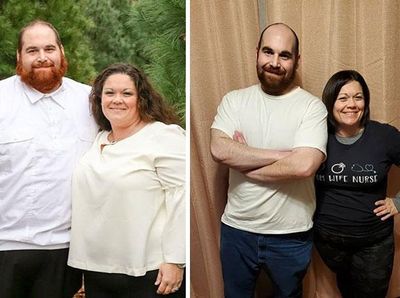 Foto Transformasi Pasangan yang Kompak Turun Berat Badan Hingga Ratusan Kilo